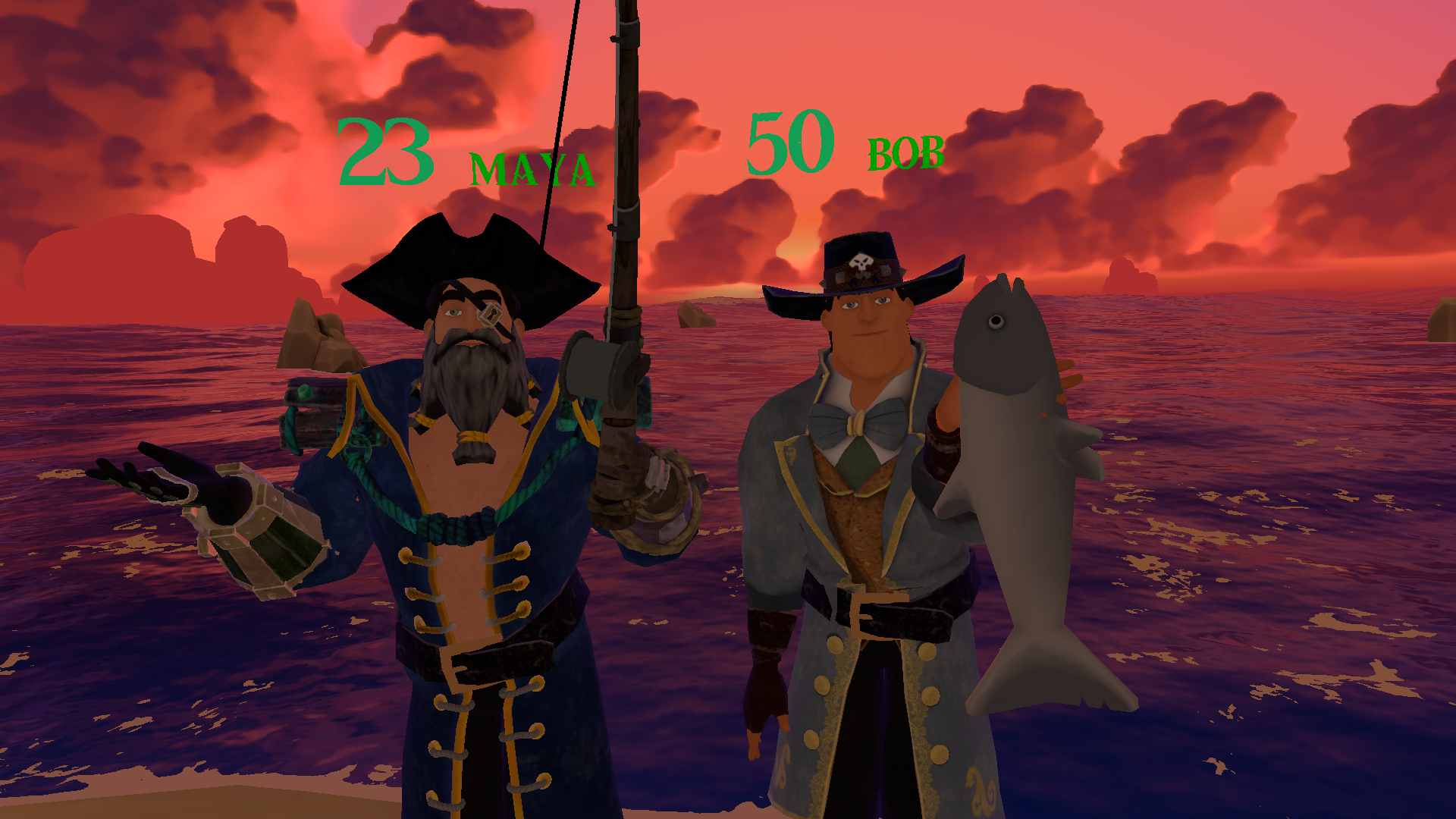 Pirates fishing at sunset in Sail VR