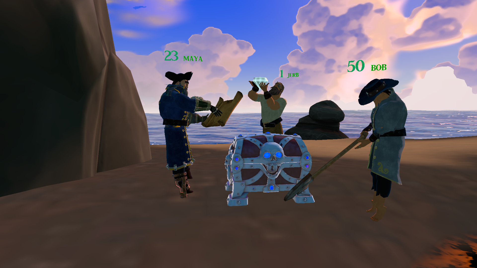 Pirates finding treasure in Sail VR